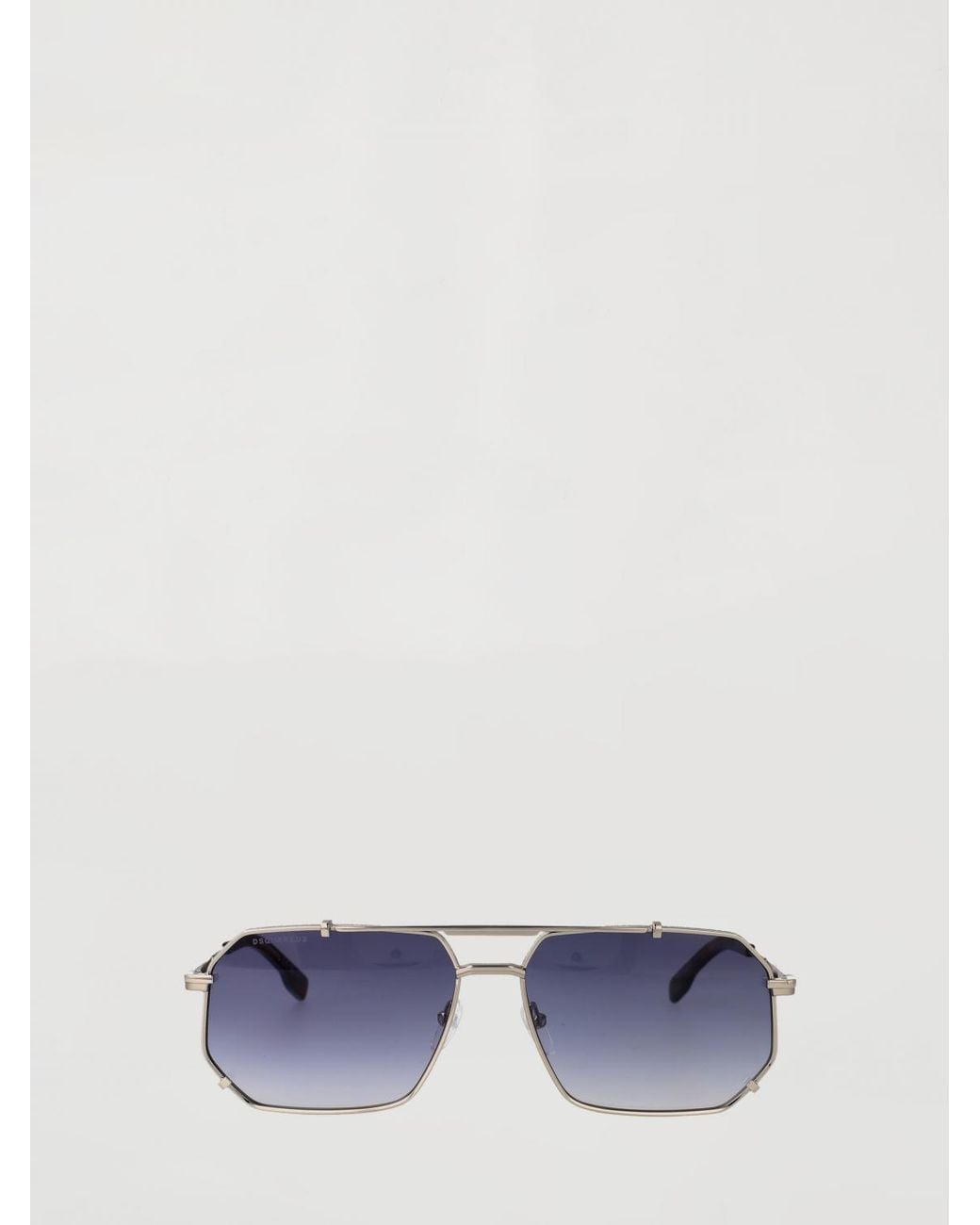 DSquared² Gray Metal Aviator Sunglasses With Double Bridge And Gradient Lenses for men