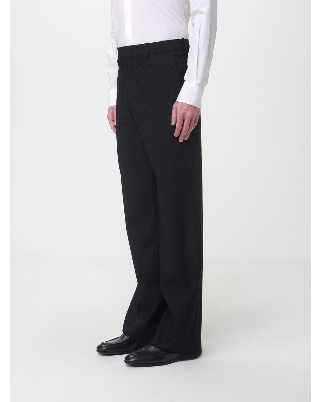 Gucci Black Wool Blend Tailored Trousers for men