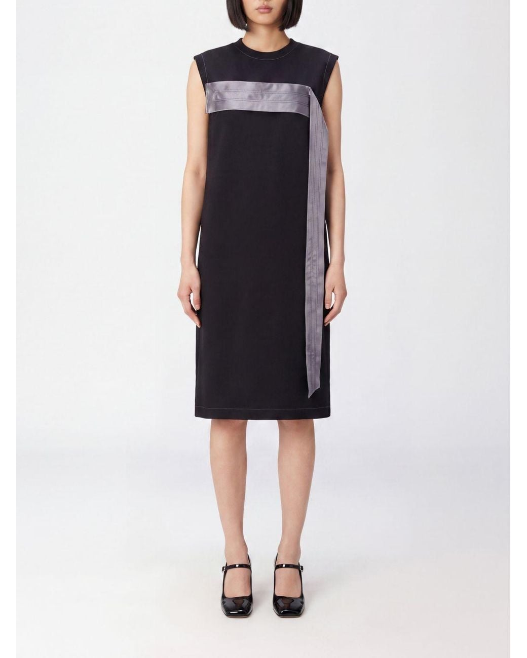 Marni Black Sleeveless Mini Sheath Dress