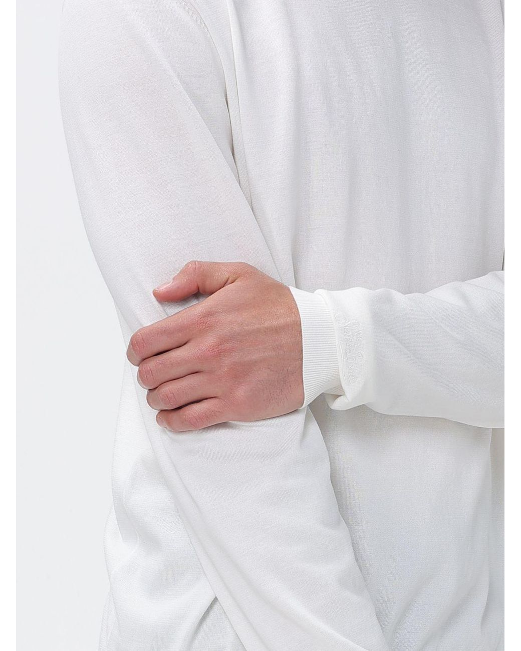 Mc2 Saint Barth White Basic Crew Neck Sweater for men