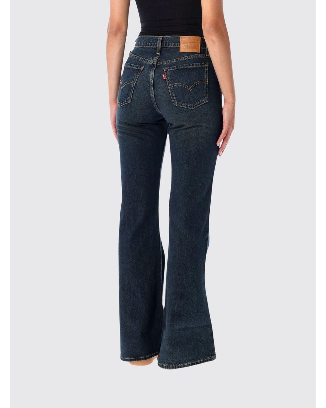 Levi's Blue Mid-Rise Five-Pocket Flared Jeans