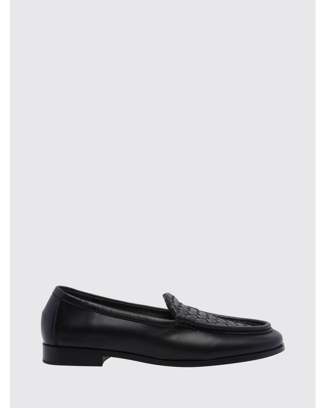 Bottega Veneta White Silenzio Intrecciato Lambskin Leather Loafers for men