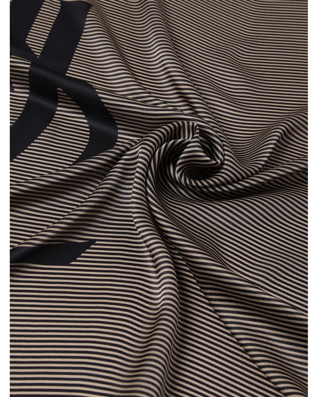 Saint Laurent Black Cassandre Printed Silk Scarf for men