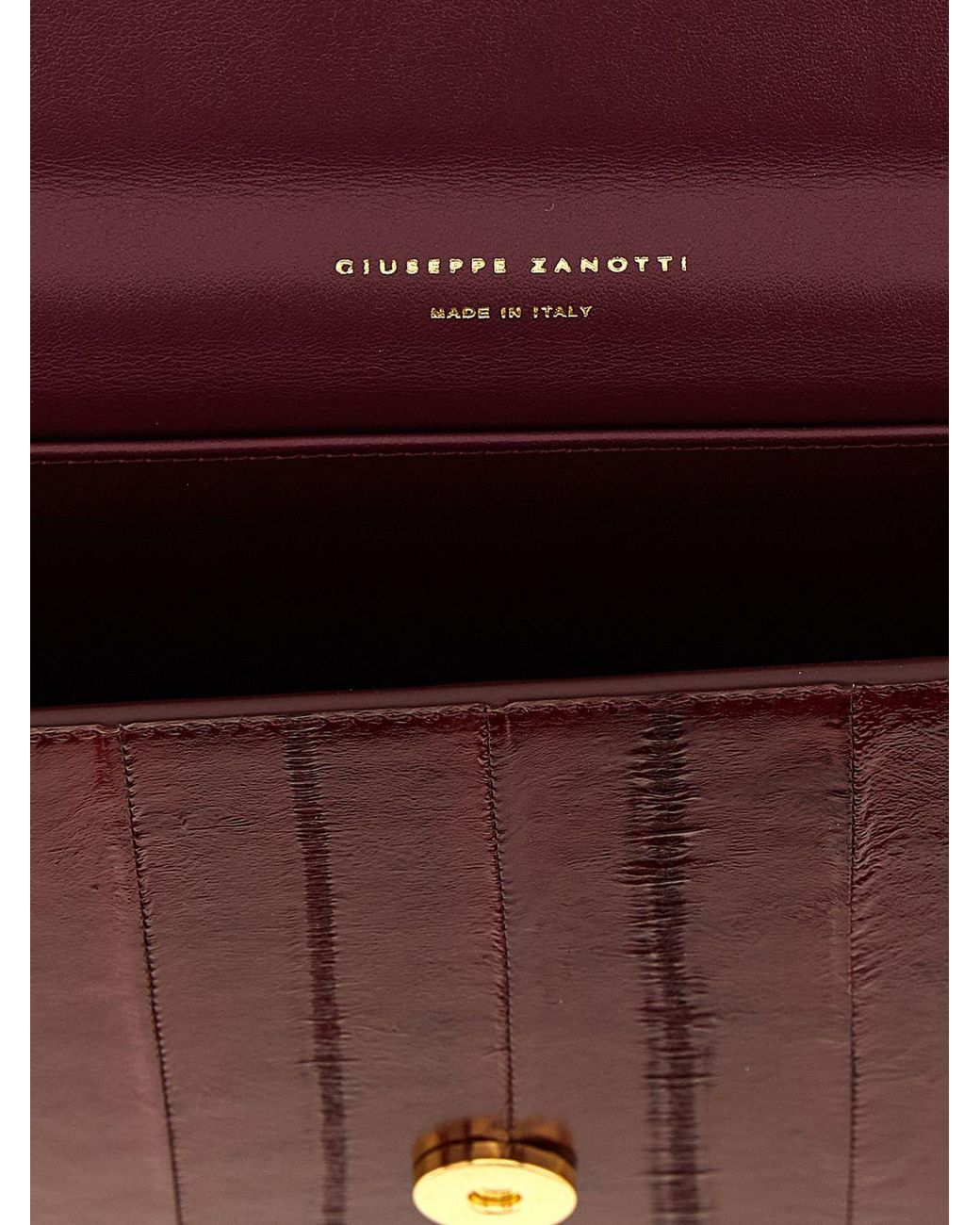 Giuseppe Zanotti Purple Leather Envelope Clutch With Metal Mesh Shoulder Strap
