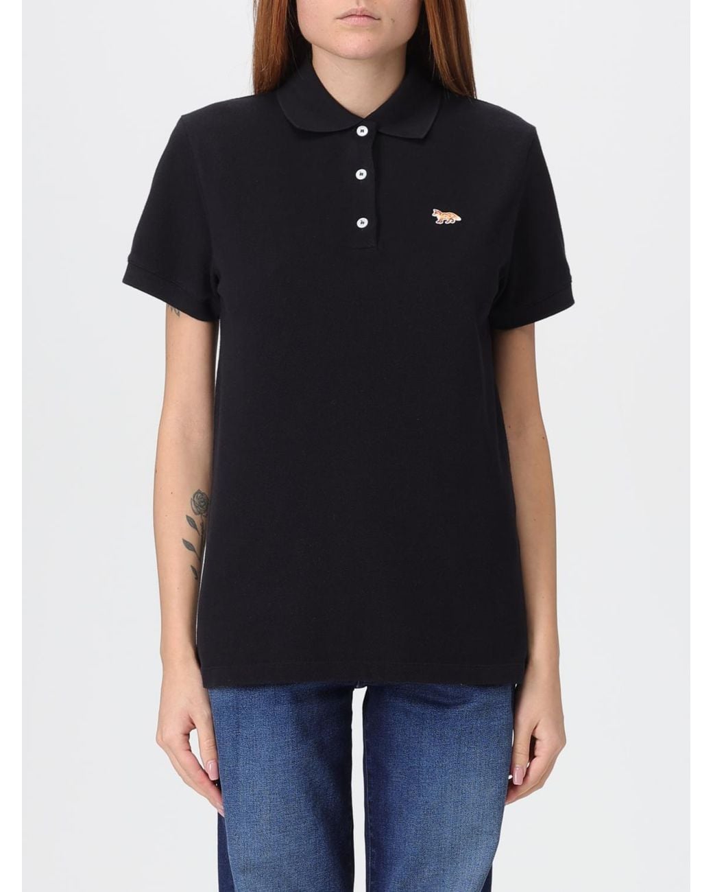 Maison Kitsuné Black Maison KitsunÉ Cotton Polo Shirt