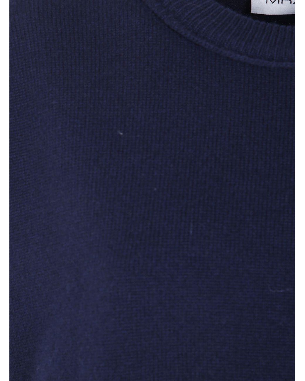 Mrz Blue Dropped Shoulder Virgin Wool And Cashmere Crewneck Jumper