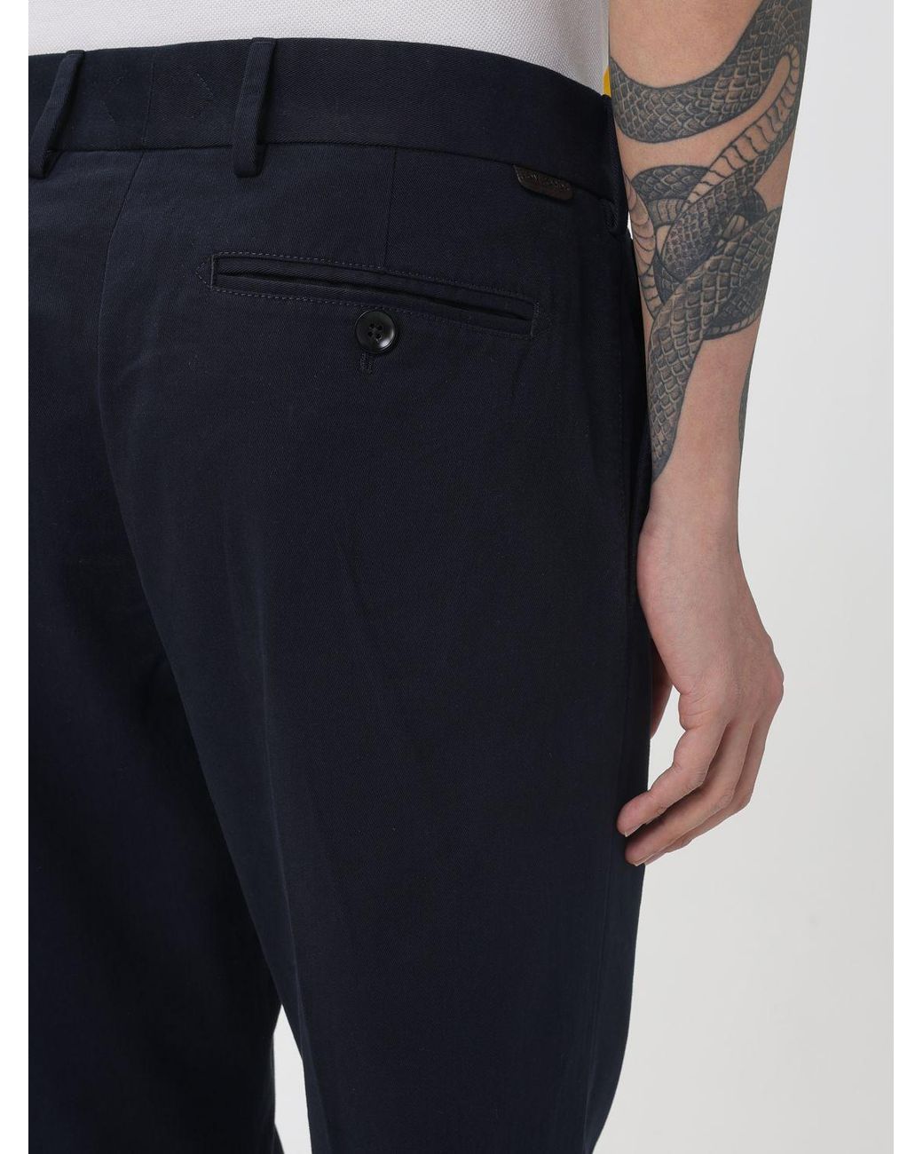 Tom Ford Blue Cotton Tailored Trousers for men