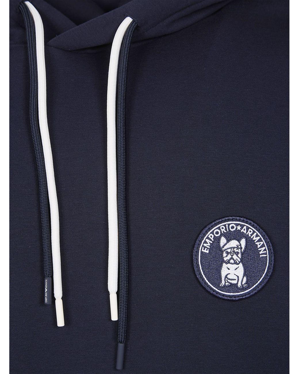 Emporio Armani Blue Cotton Blend Hoodie for men