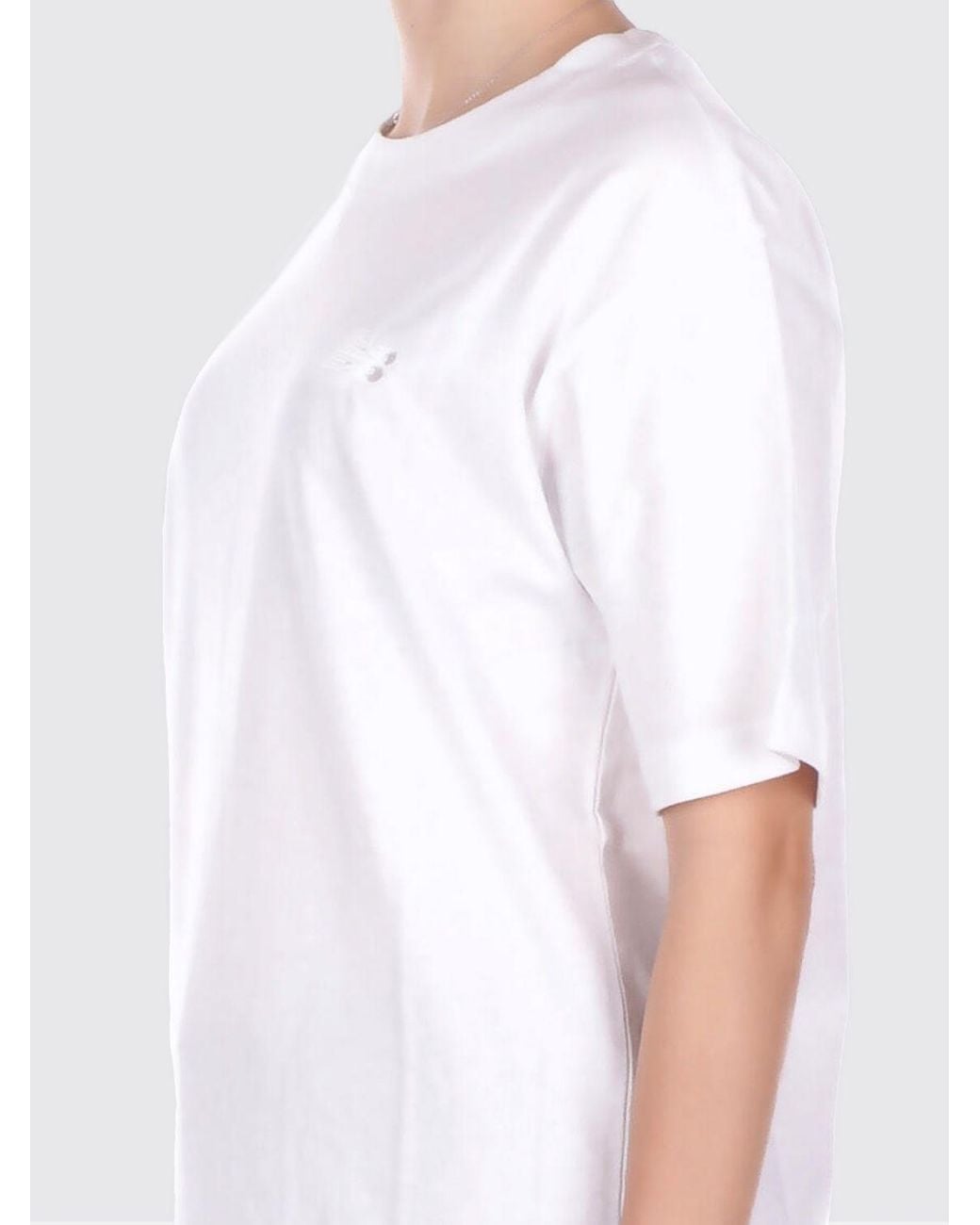 New Balance White Cotton T-Shirt for men