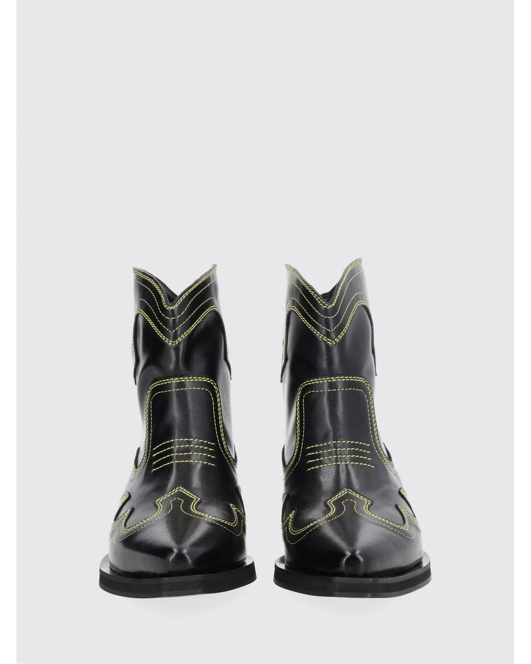 Ganni Black Low Shaft Western Ankle Boots