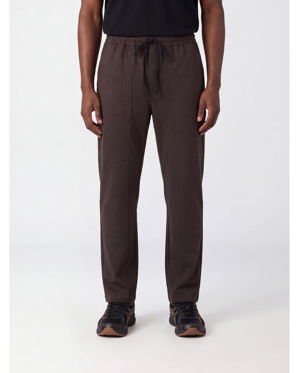 Thom Krom Black Stretch Technical Fabric Jogging Trousers With Drawstring for men
