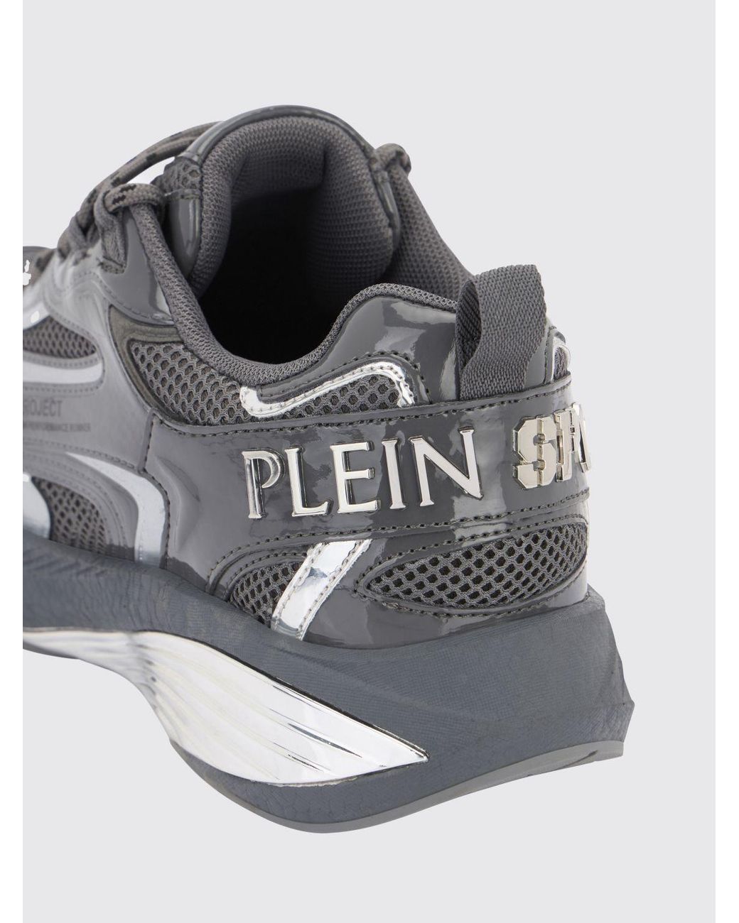 Philipp Plein White Pegasus Project Mesh And Patent Leather Sneakers for men