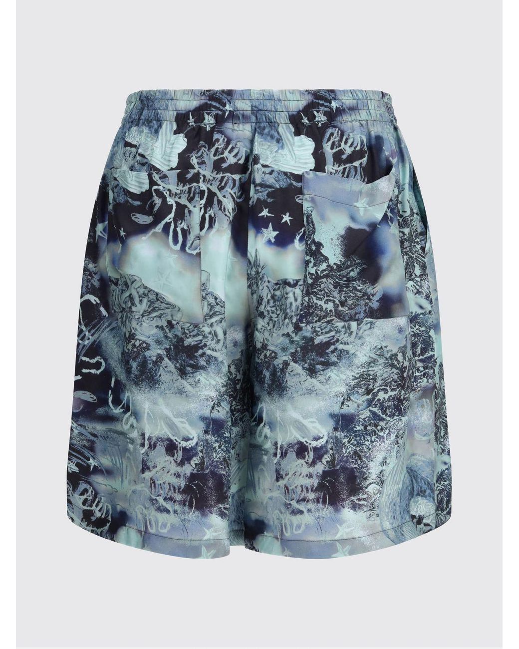 Off-White c/o Virgil Abloh Blue Printed Viscose Shorts for men