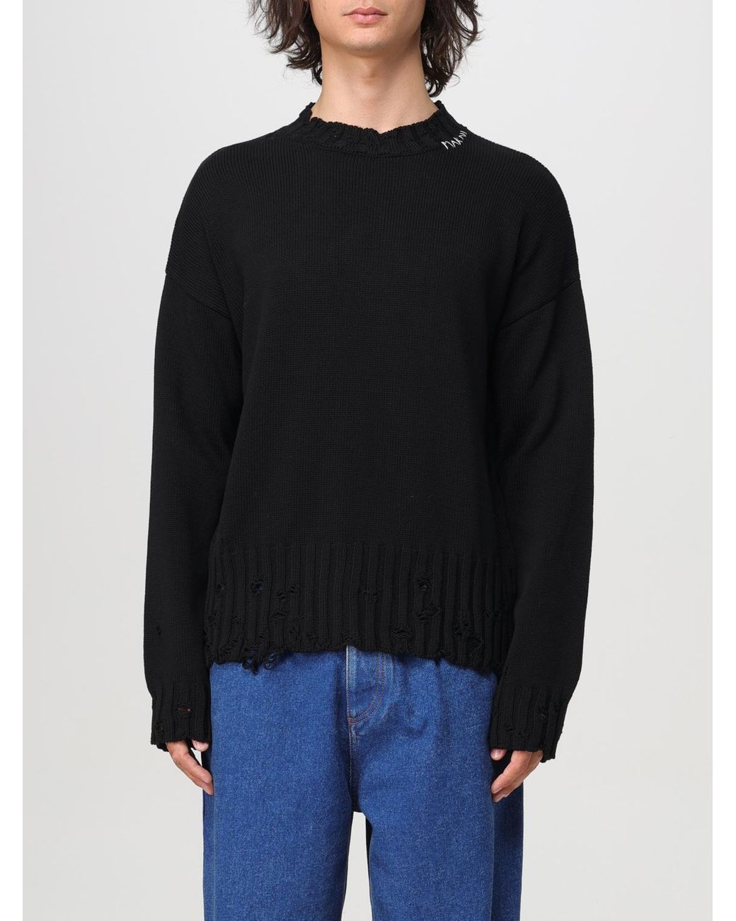 Jersey De Punto De Algodón Marni de hombre de color Black