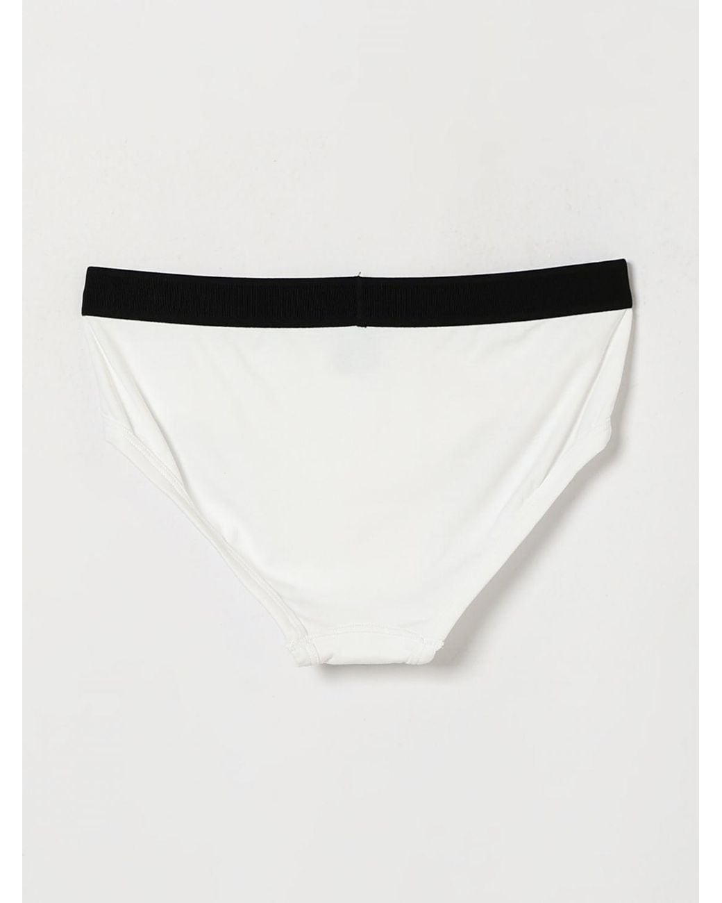 Tom Ford White Contrast Logo Waistband Stretch-Cotton Briefs for men