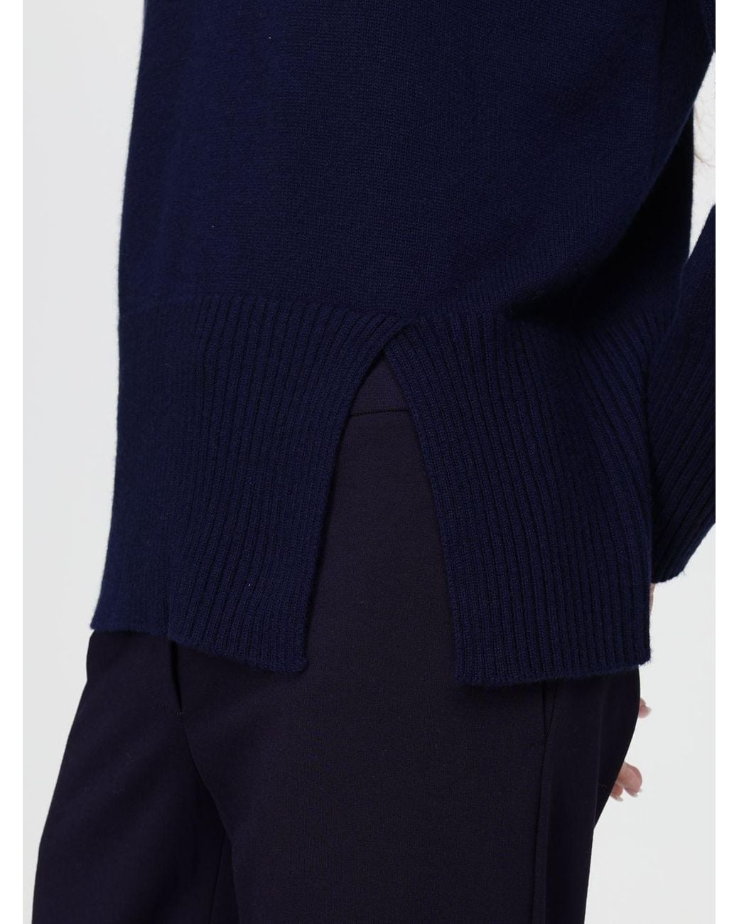 Jersey De Cuello Alto De Lana De Corte Slim De Manga Larga Kangra de color Blue