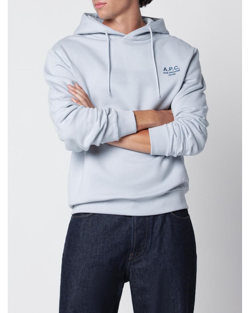 A.P.C. Gray Relaxed Fit Hoodie for men