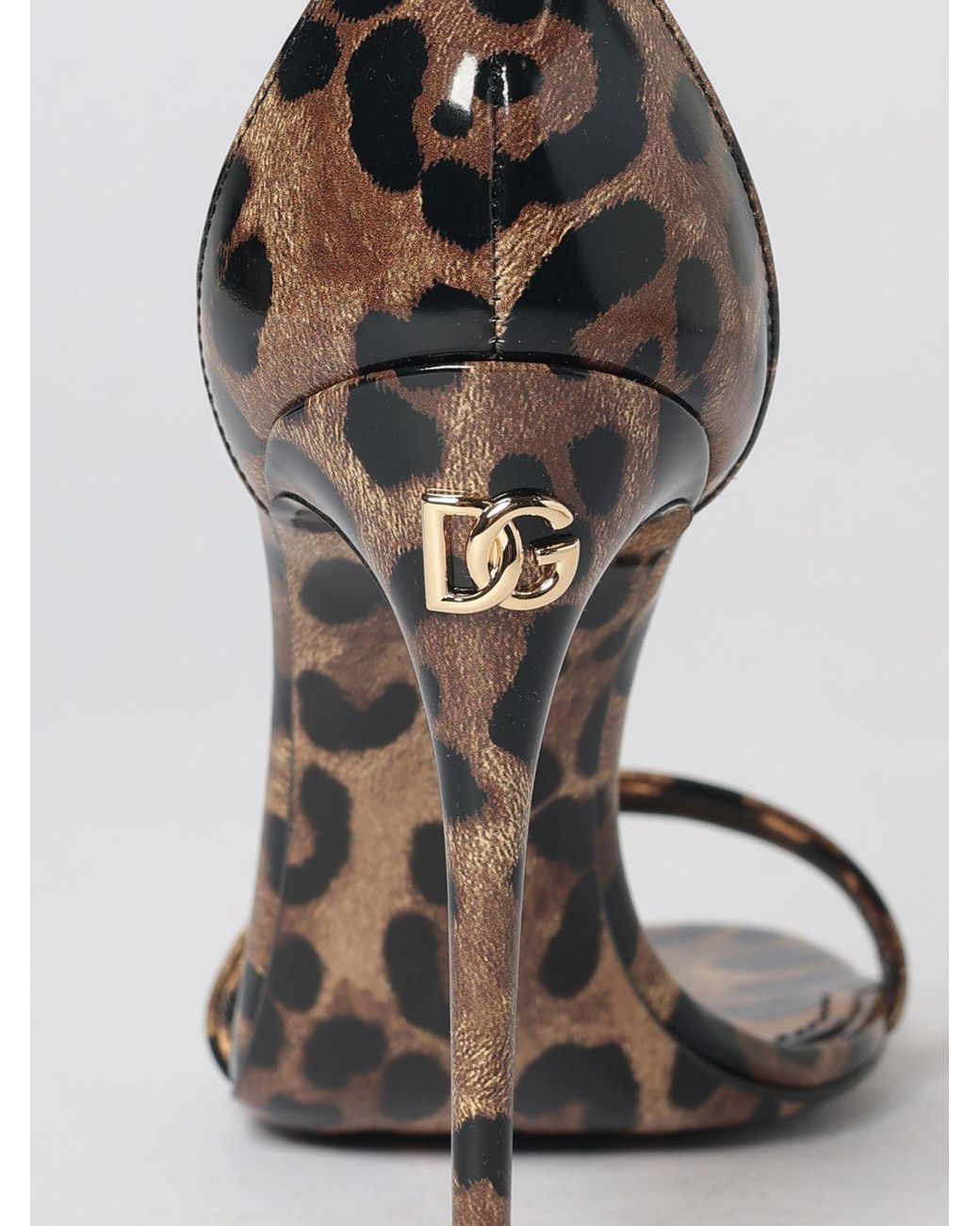 Dolce & Gabbana White Dolce &Amp Gabbana Keira Animalier-Print Patent Leather High-Heeled Sandals