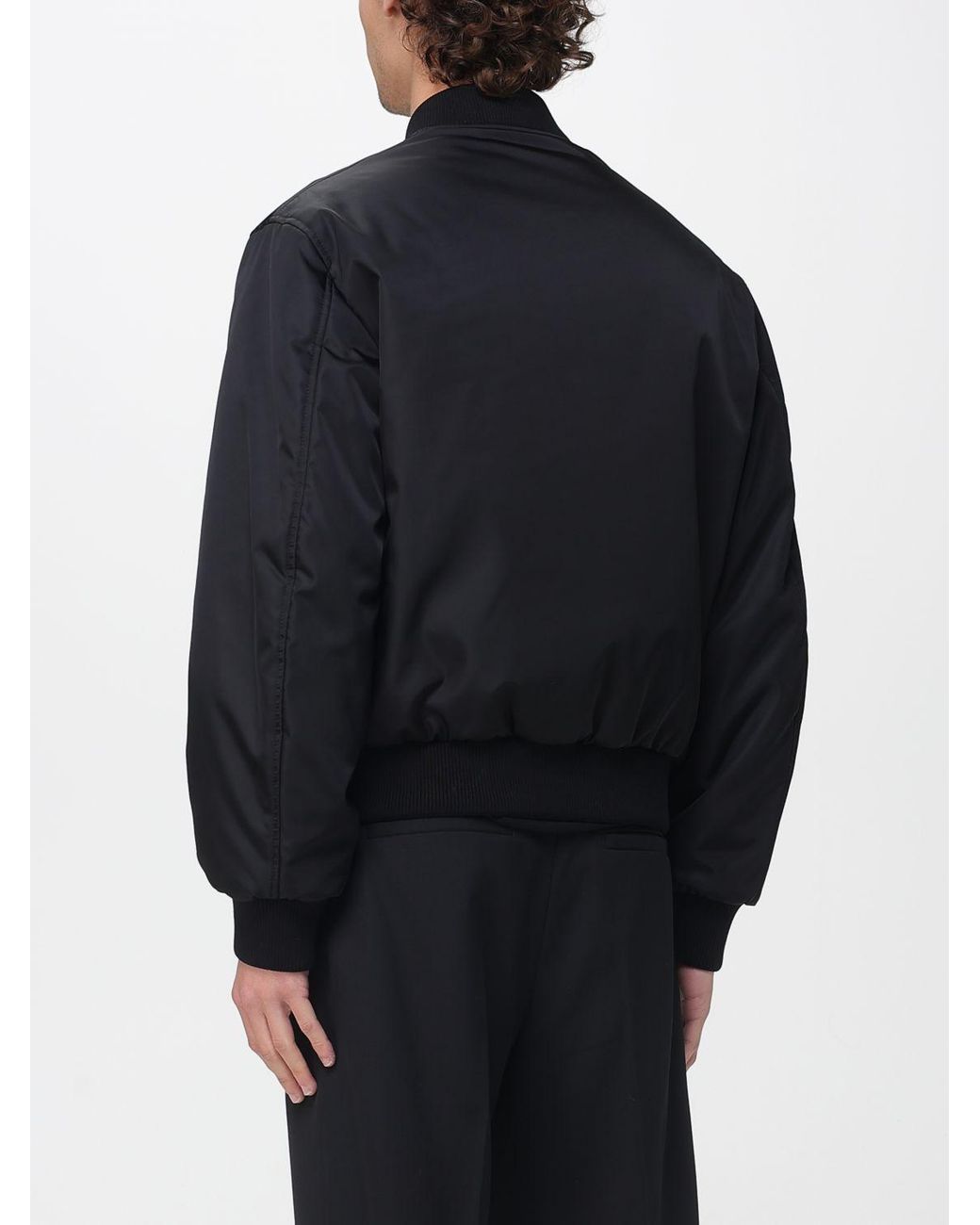 Versace Blue Nylon Bomber Jacket for men