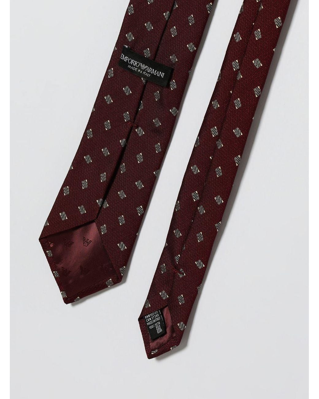 Emporio Armani White 7.5 Silk Tie for men