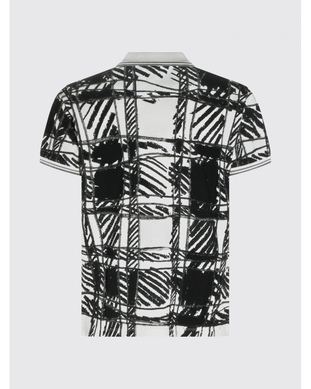 Vivienne Westwood Black Slim Fit Orb Logo Abstract Print Cotton Polo for men