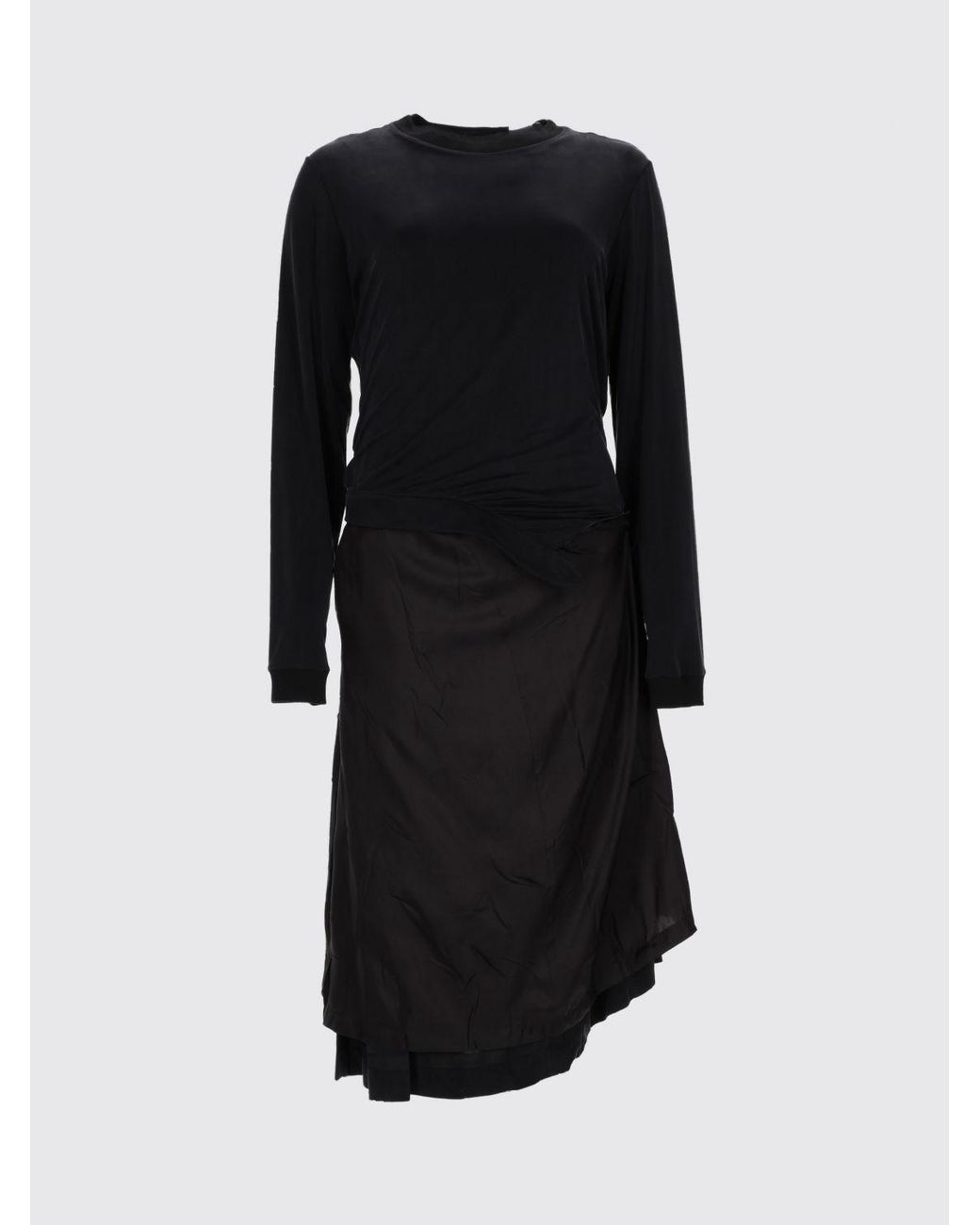 Maison Margiela Black Asymmetric Midi Dress