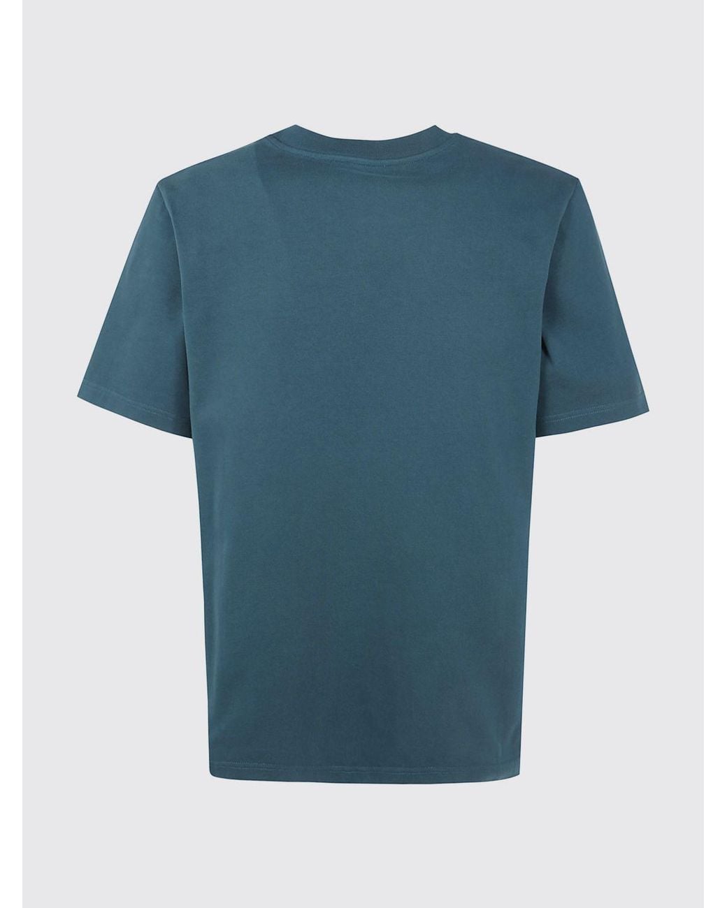 Casablanca Blue Organic Cotton Crew Neck T-Shirt With Logo Print for men