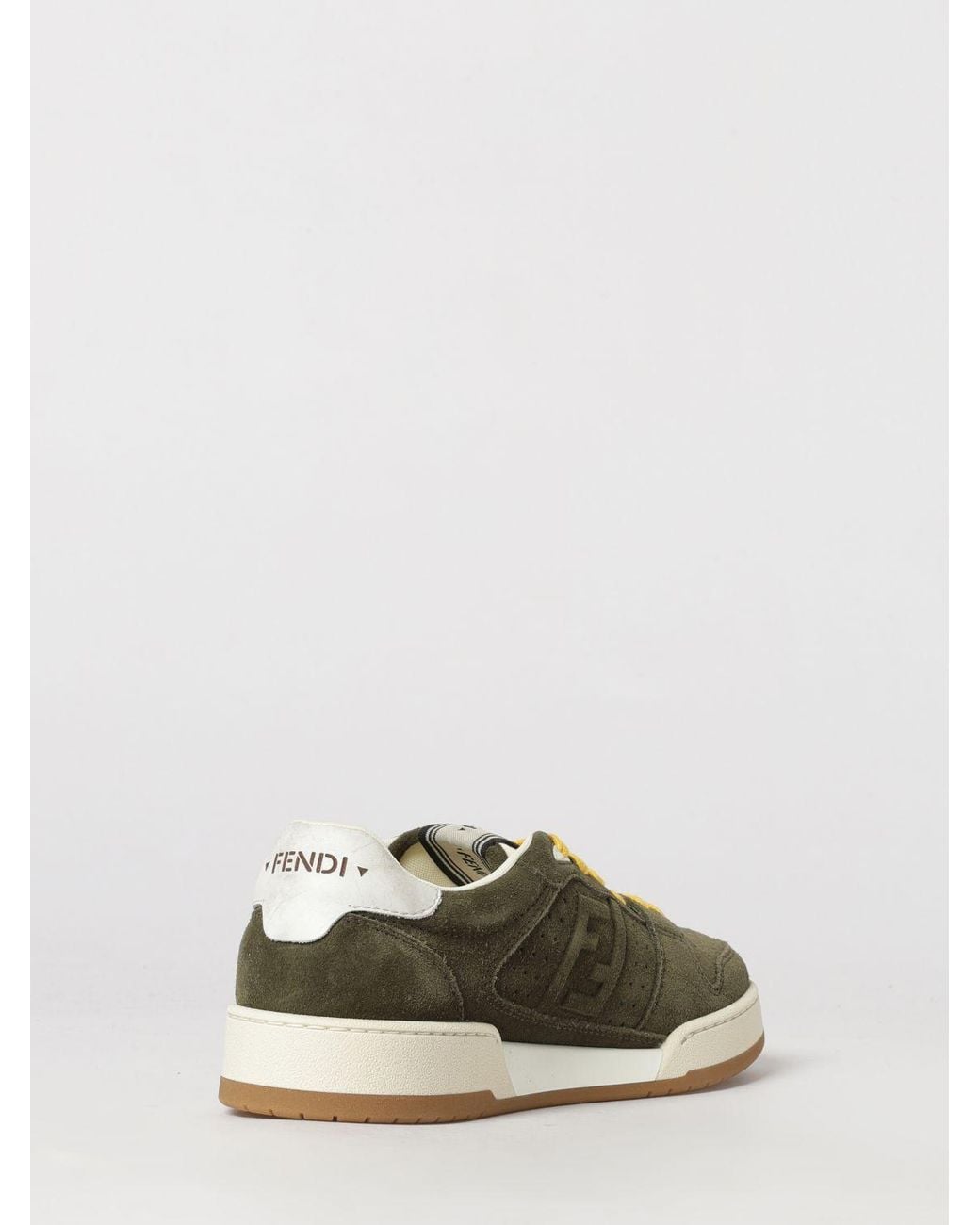 Fendi Green Match Suede Calfskin Trainers With Ff Monogram for men
