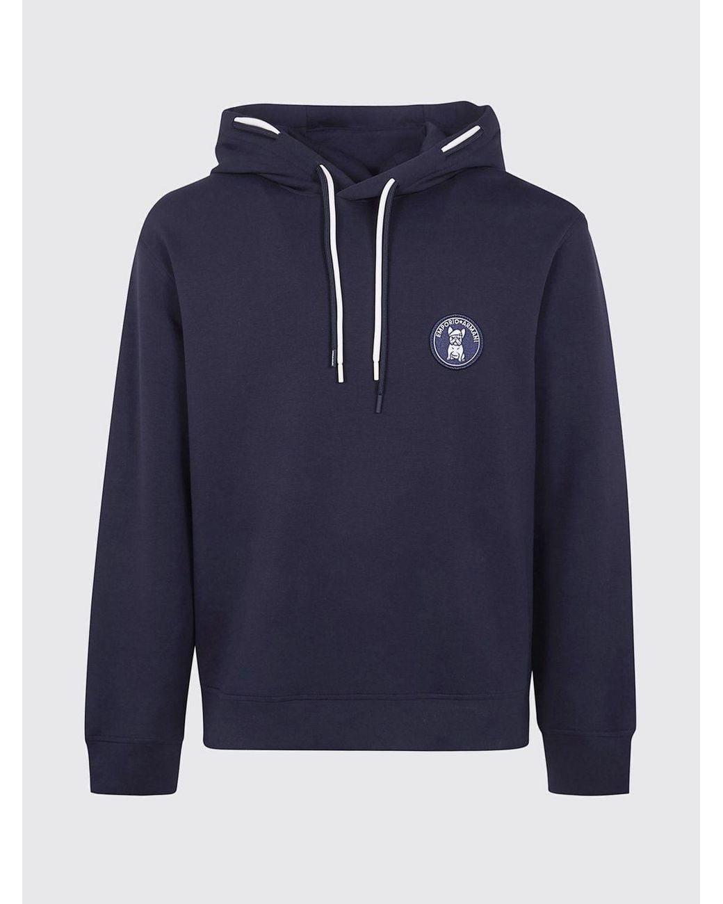Emporio Armani Blue Cotton Blend Hoodie for men