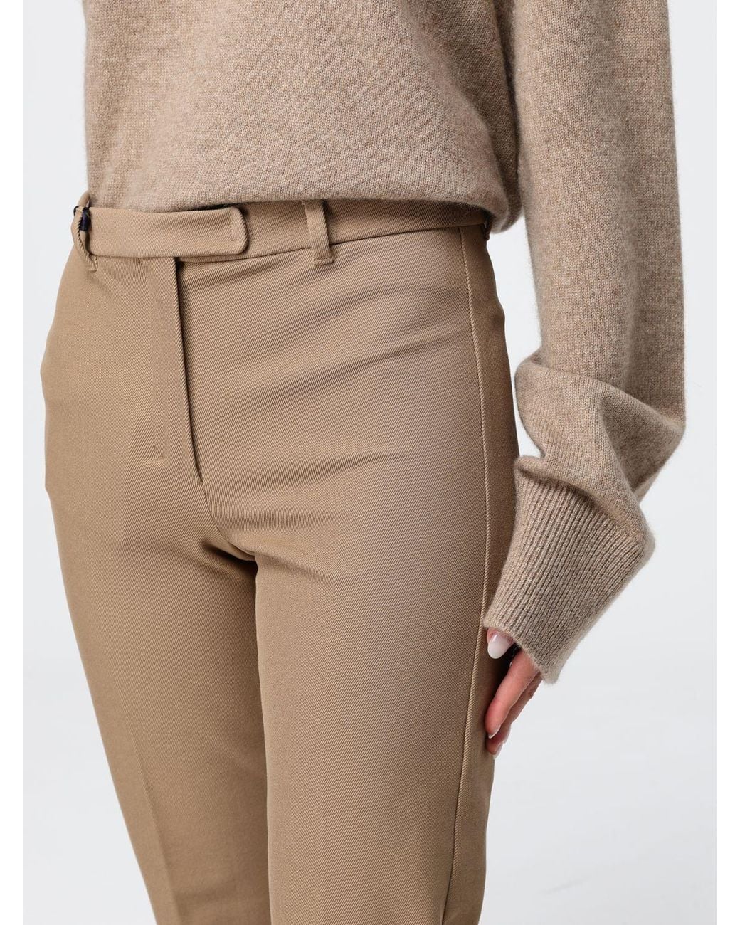 Max Mara Natural Skinny Fit Stretch Cotton-Blend Trousers With Mid-Rise Waist