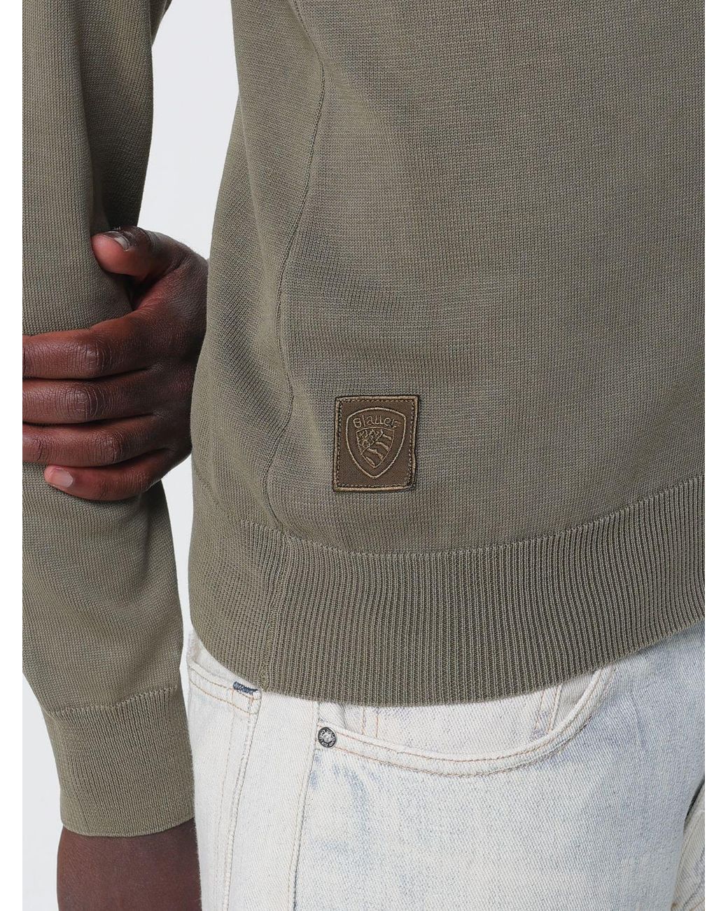 Blauer Multicolor Cotton Zip Cardigan for men