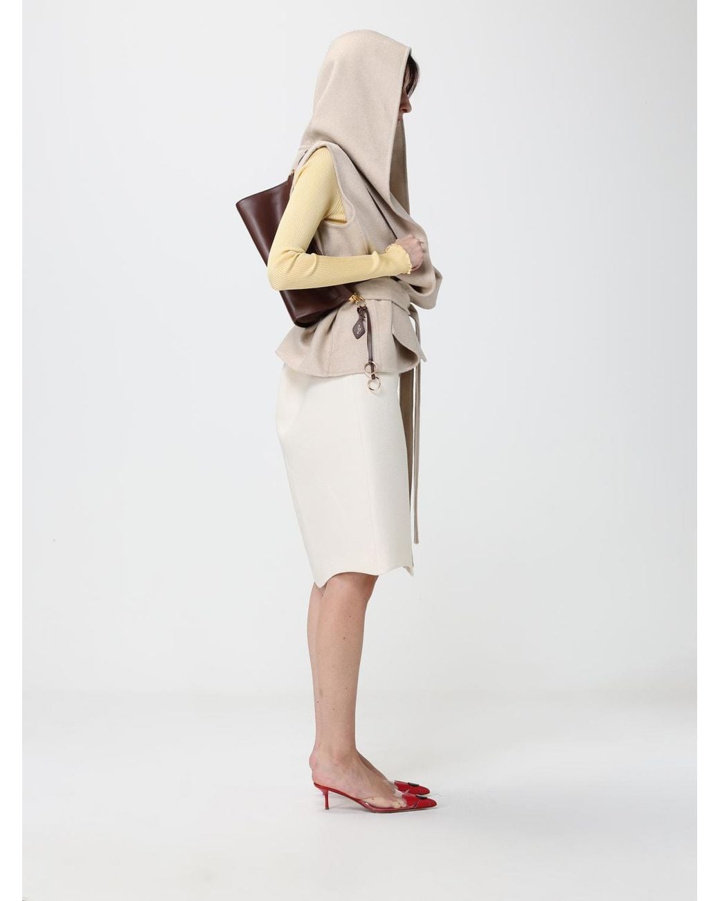 Alaïa Brown Le Click East West Smooth Leather Shoulder Bag With Tassels