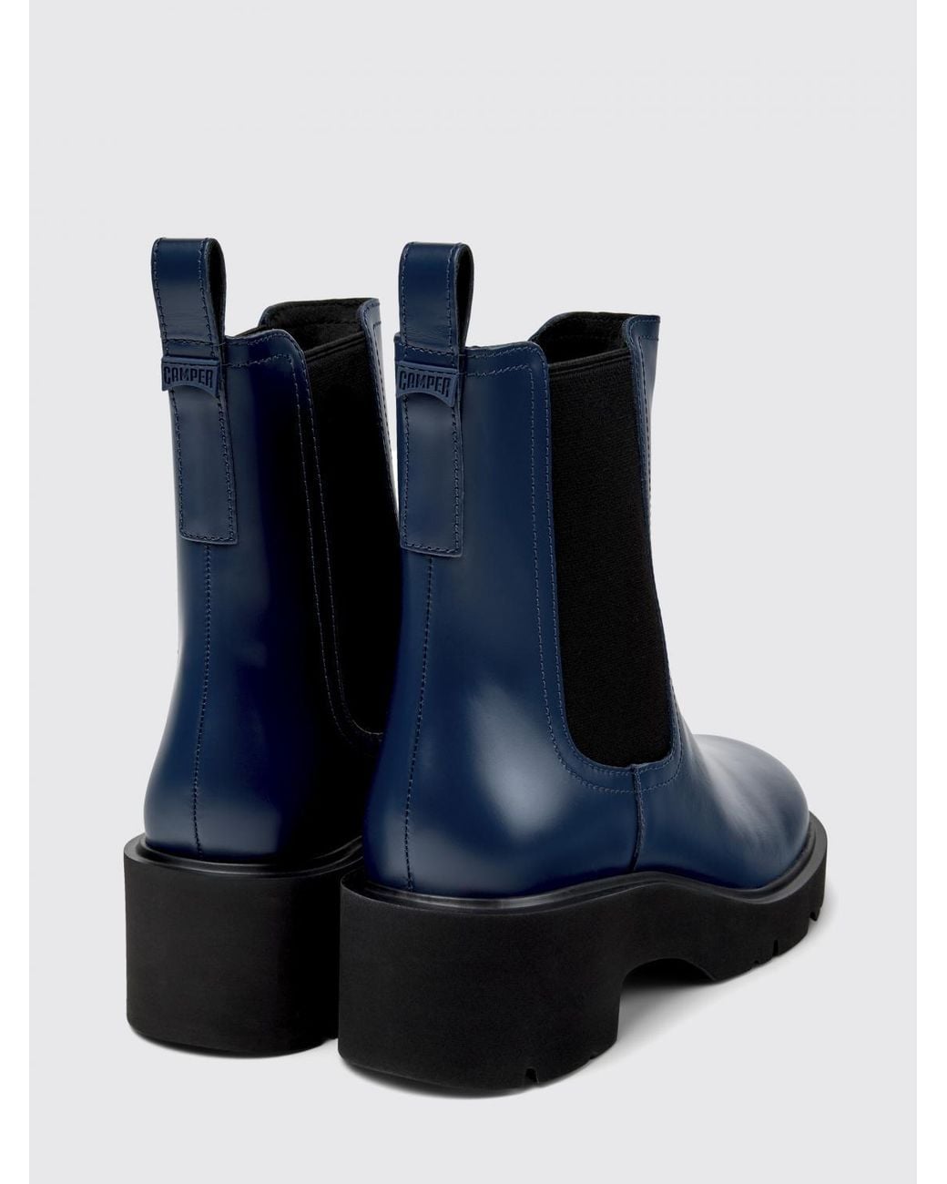 Camper Blue Milah Brushed Leather Ankle Boots