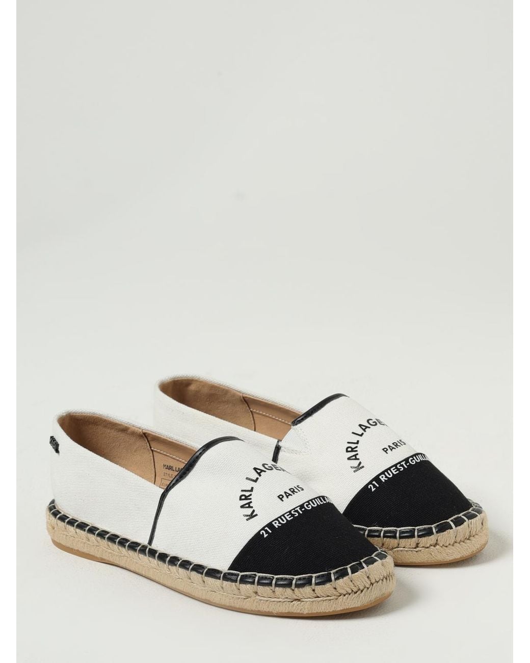 Karl Lagerfeld White Canvas Espadrilles
