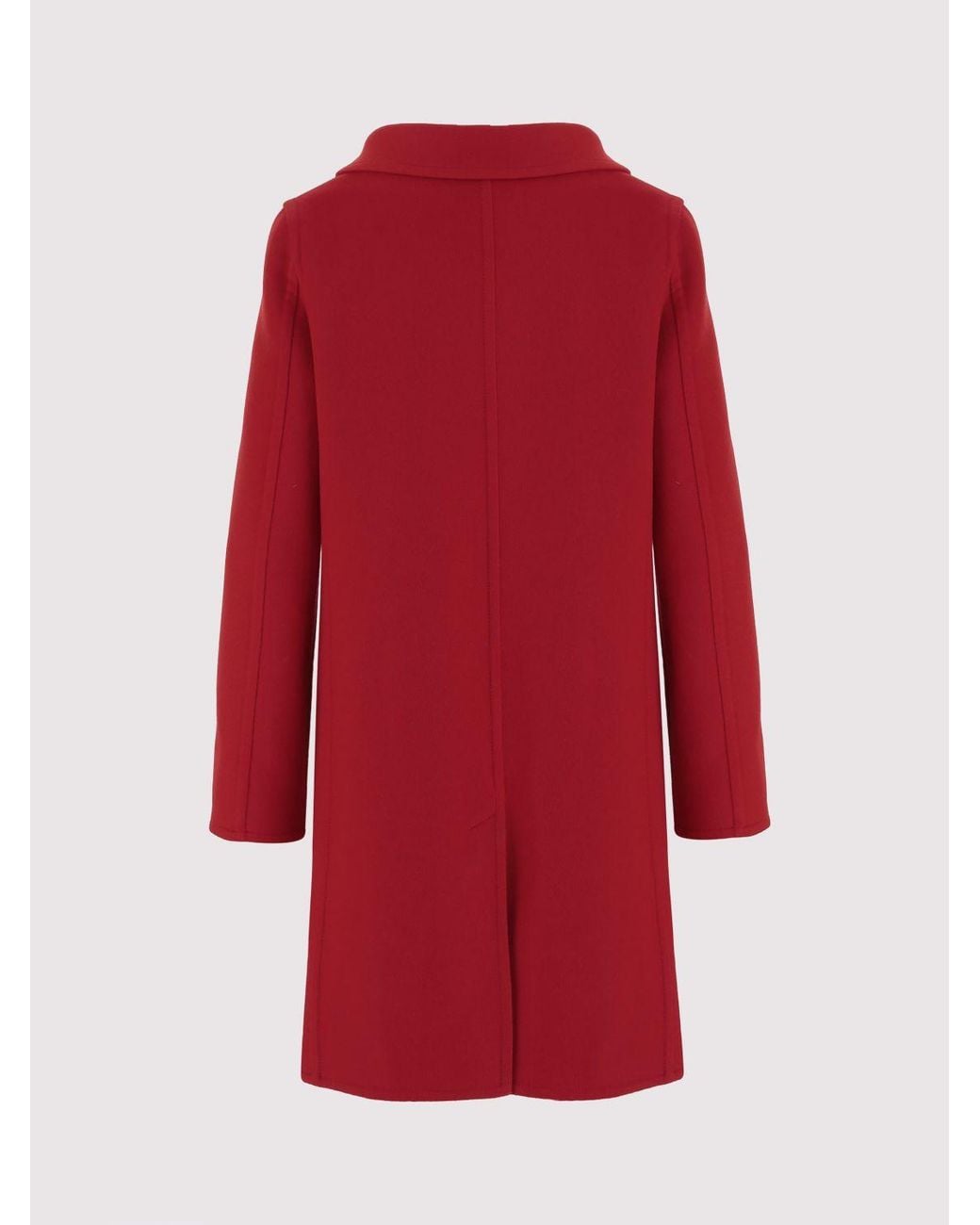Valentino Garavani Red Single-Breasted Wool And Cashmere Coat With Knee-Length Design