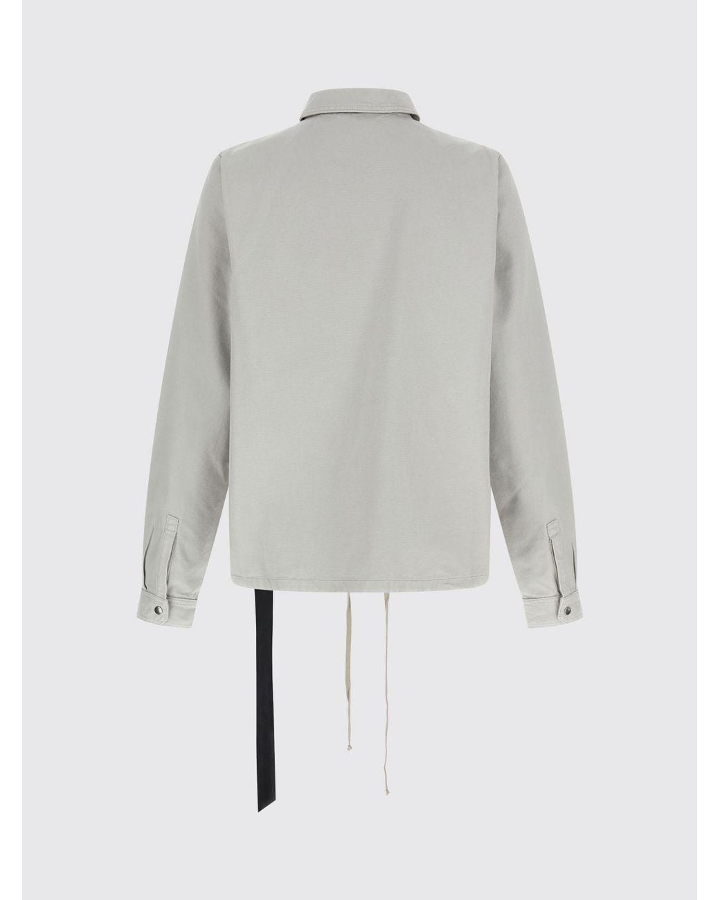 Rick Owens White Cotton Shirt Jacket for men