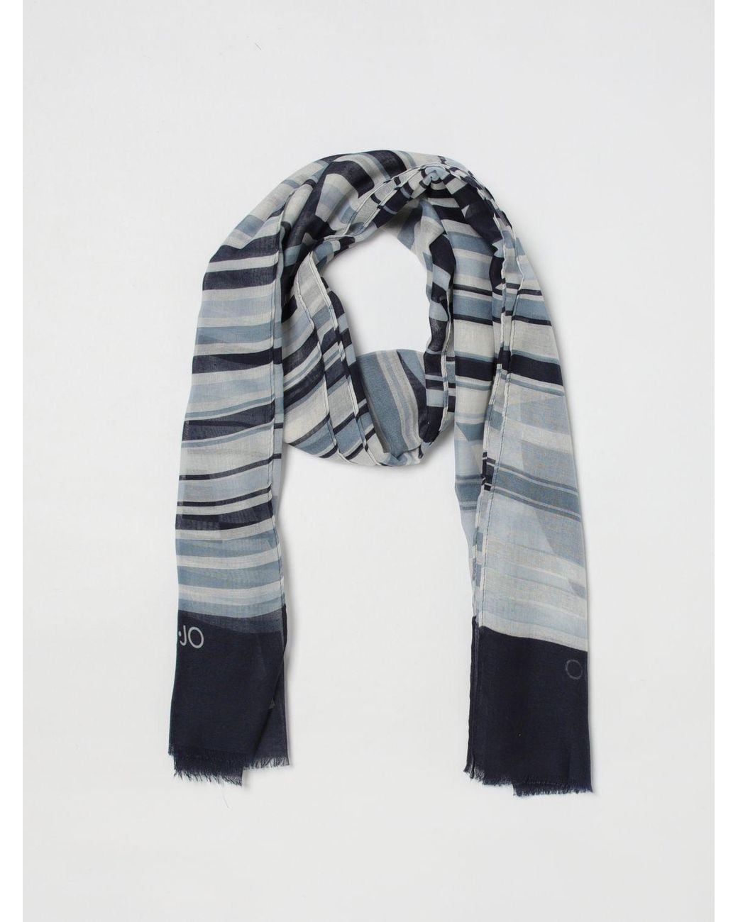 Liu Jo Blue Striped Fabric Scarf