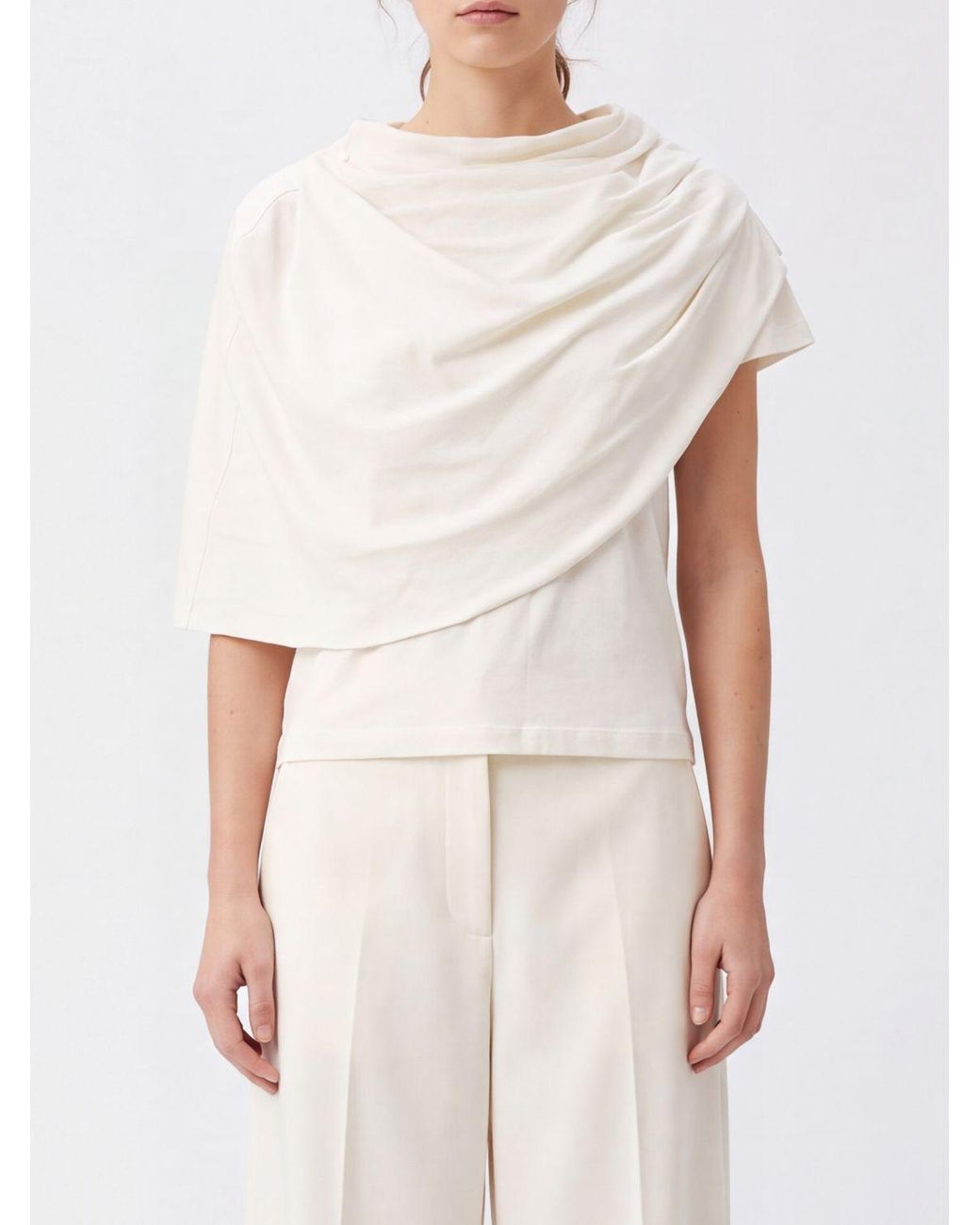 Magda Butrym White One-Shoulder Top