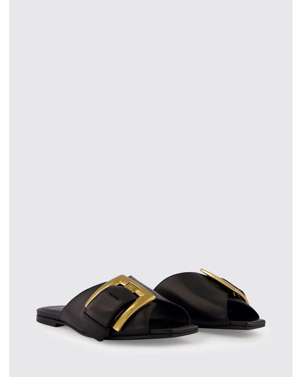 Balmain Black Anthem Leather Mules