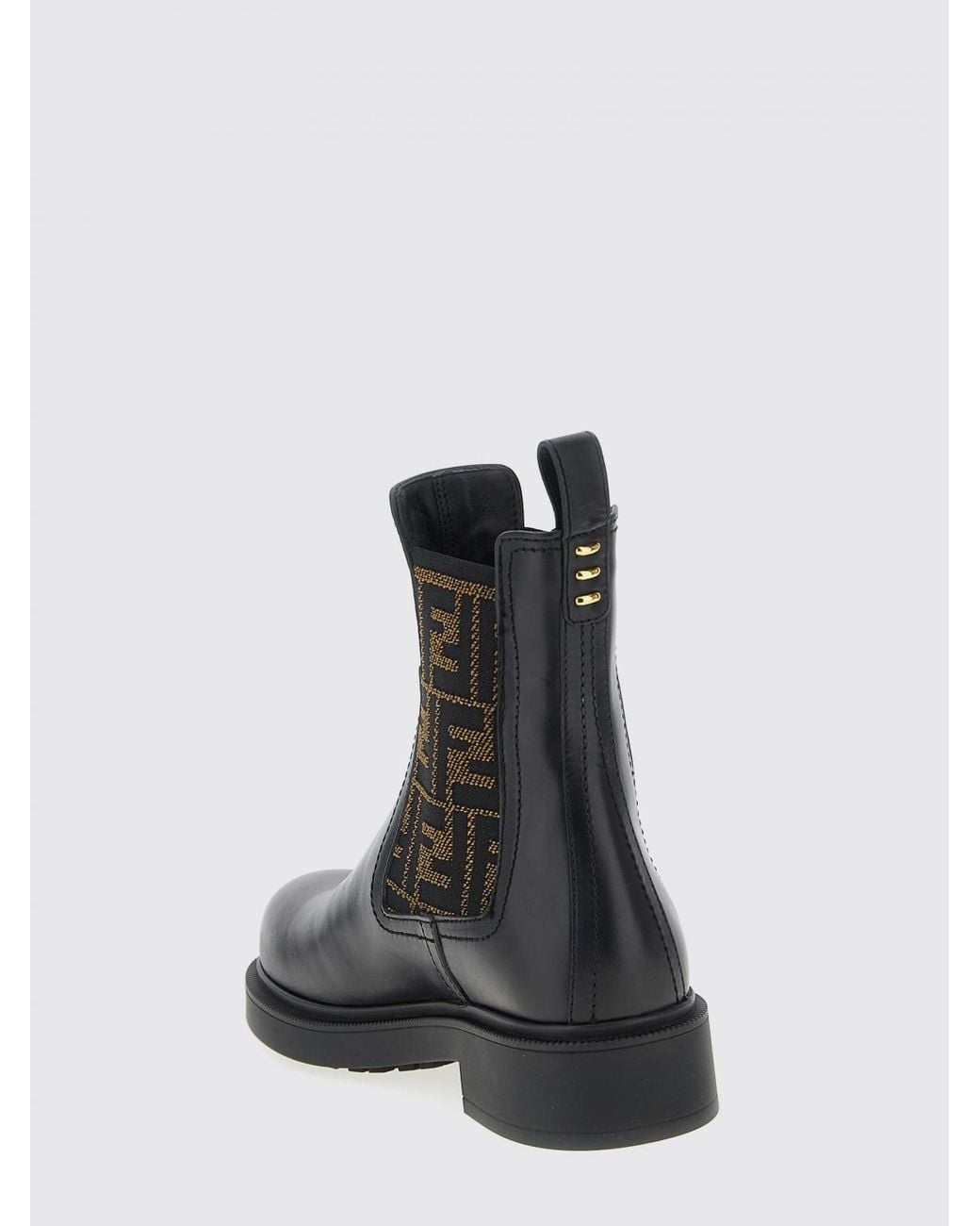 Fendi Black Filo Leather Ankle Boots