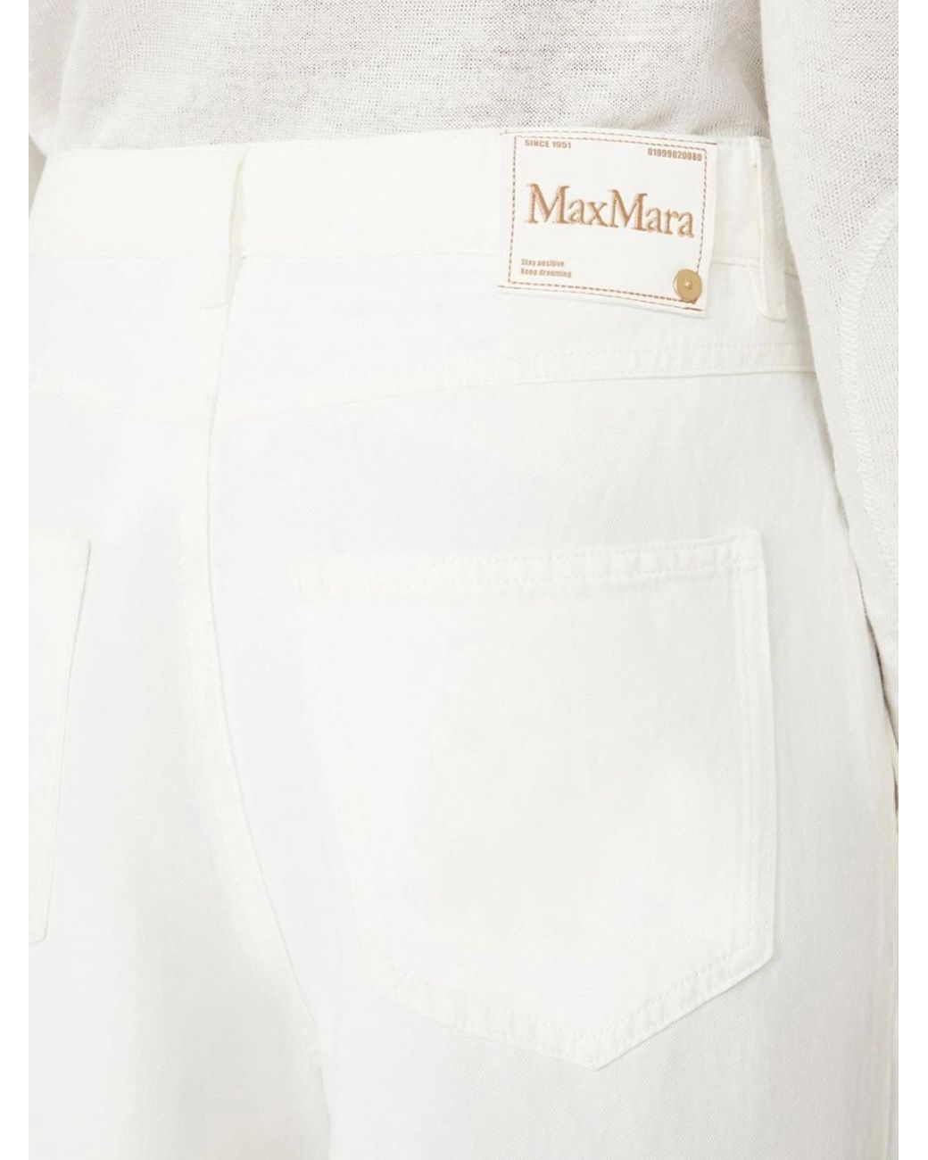 Max Mara White Palazzo Trousers