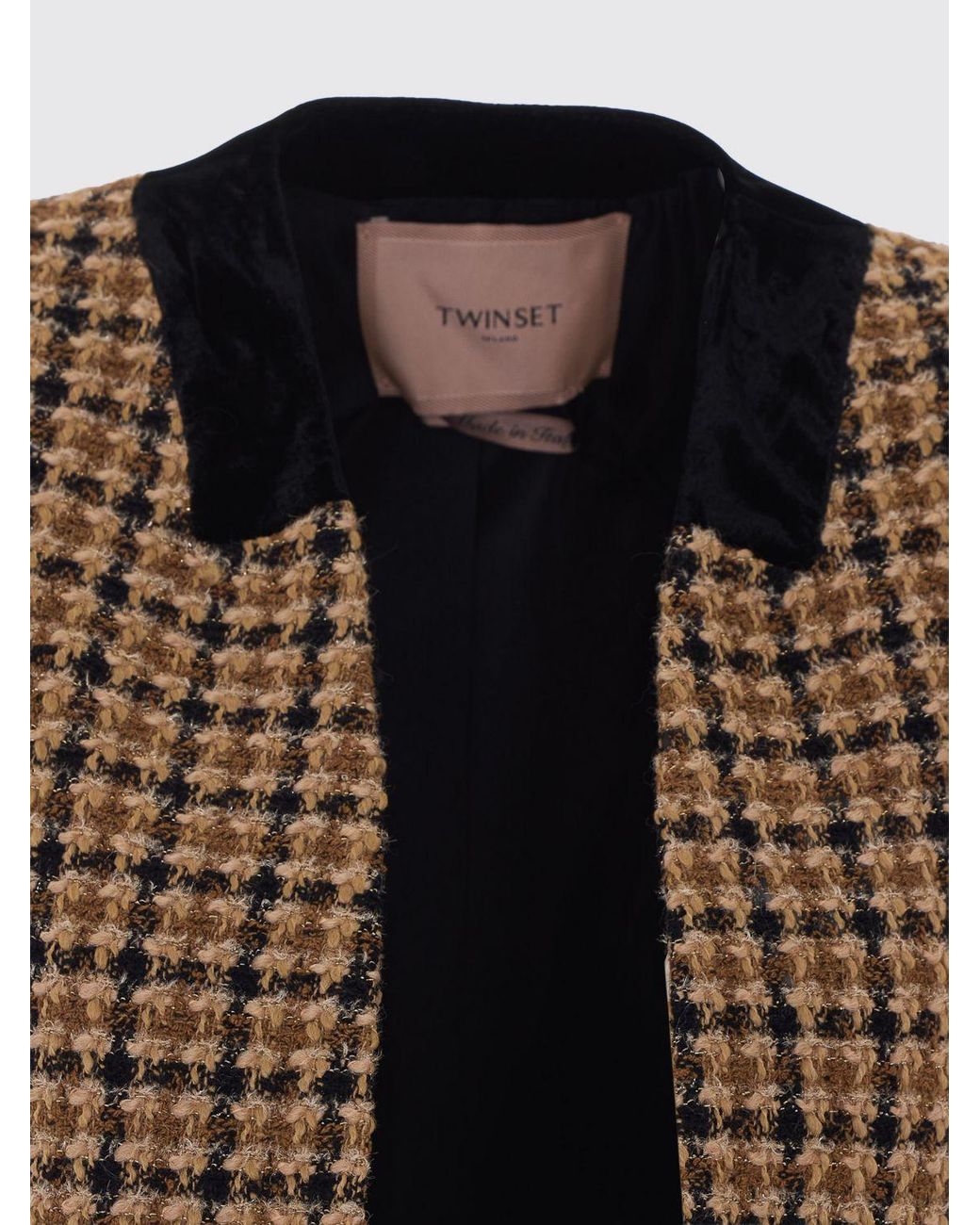 Twinset Black Cropped Houndstooth Jacket