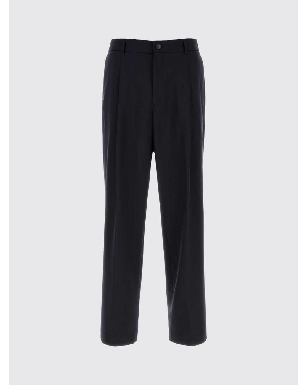 Boss Blue Slim Fit Pleated Virgin Wool Tailored Trousers for men