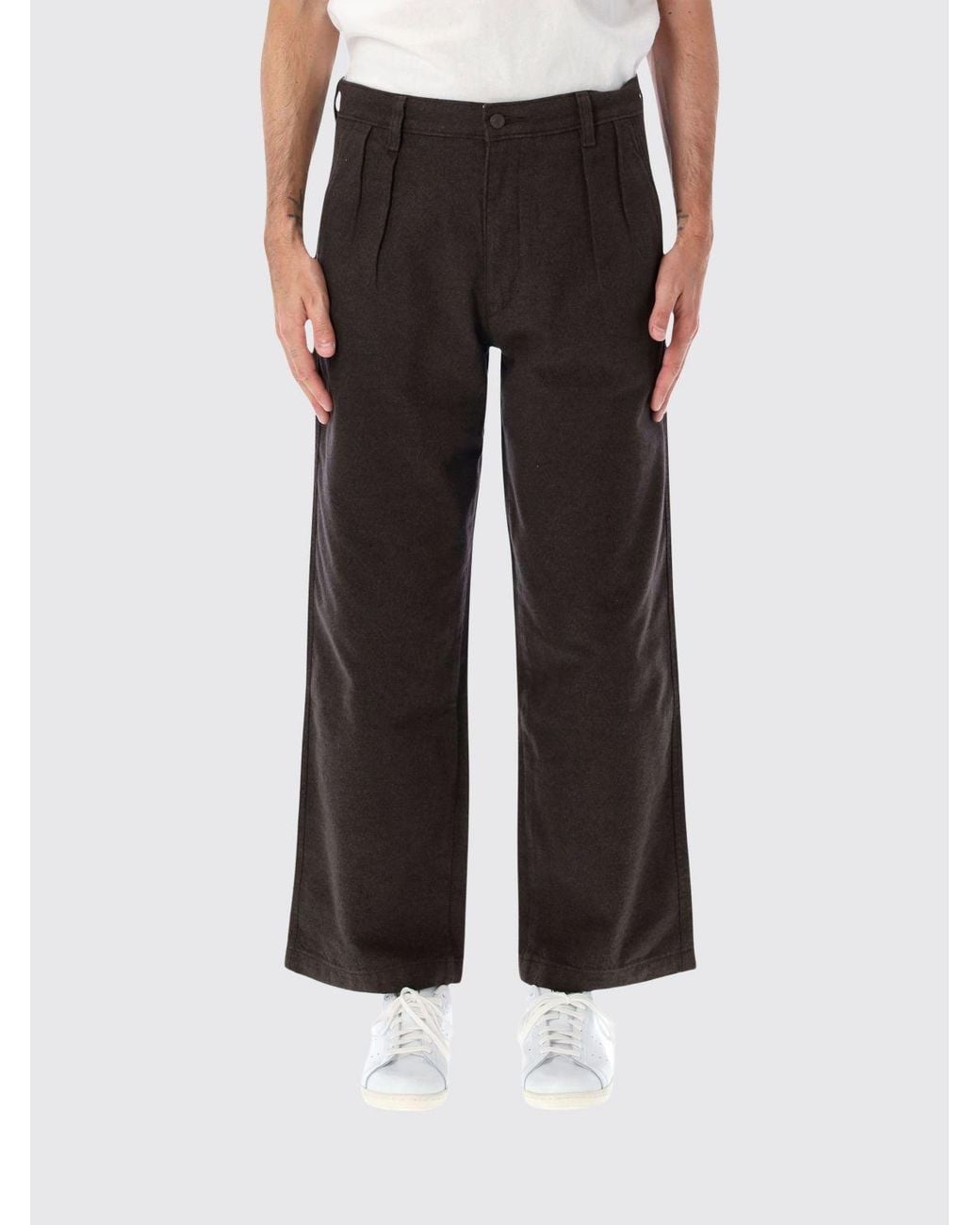 Levi's Black Baggy Wide-Leg Twill Chino Trousers With A Mid-Rise Waist for men