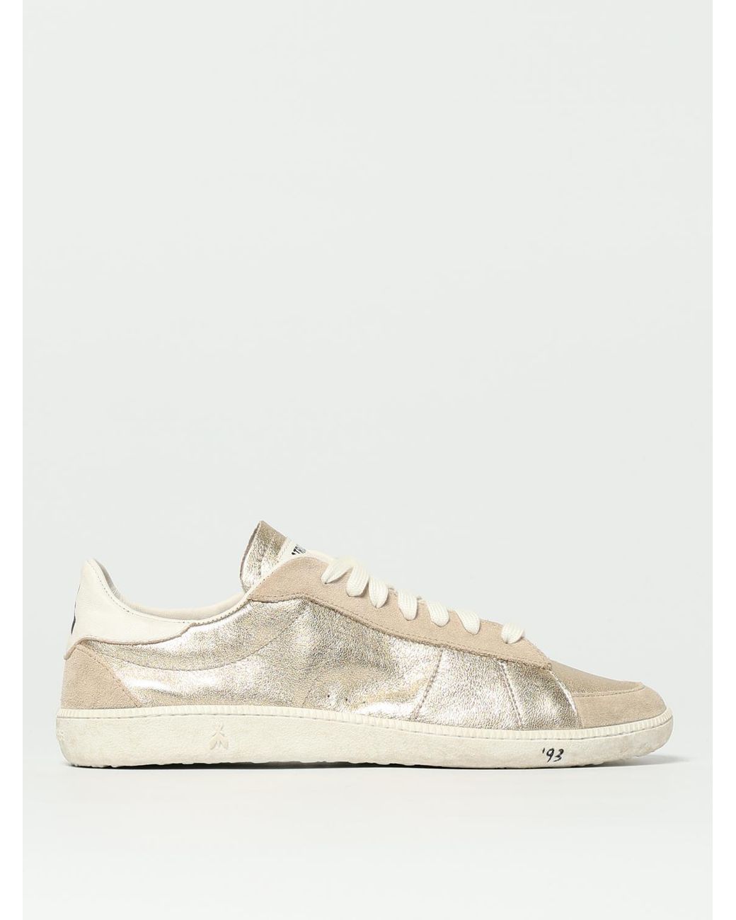 Patrizia Pepe Natural Used Laminated Leather Sneakers