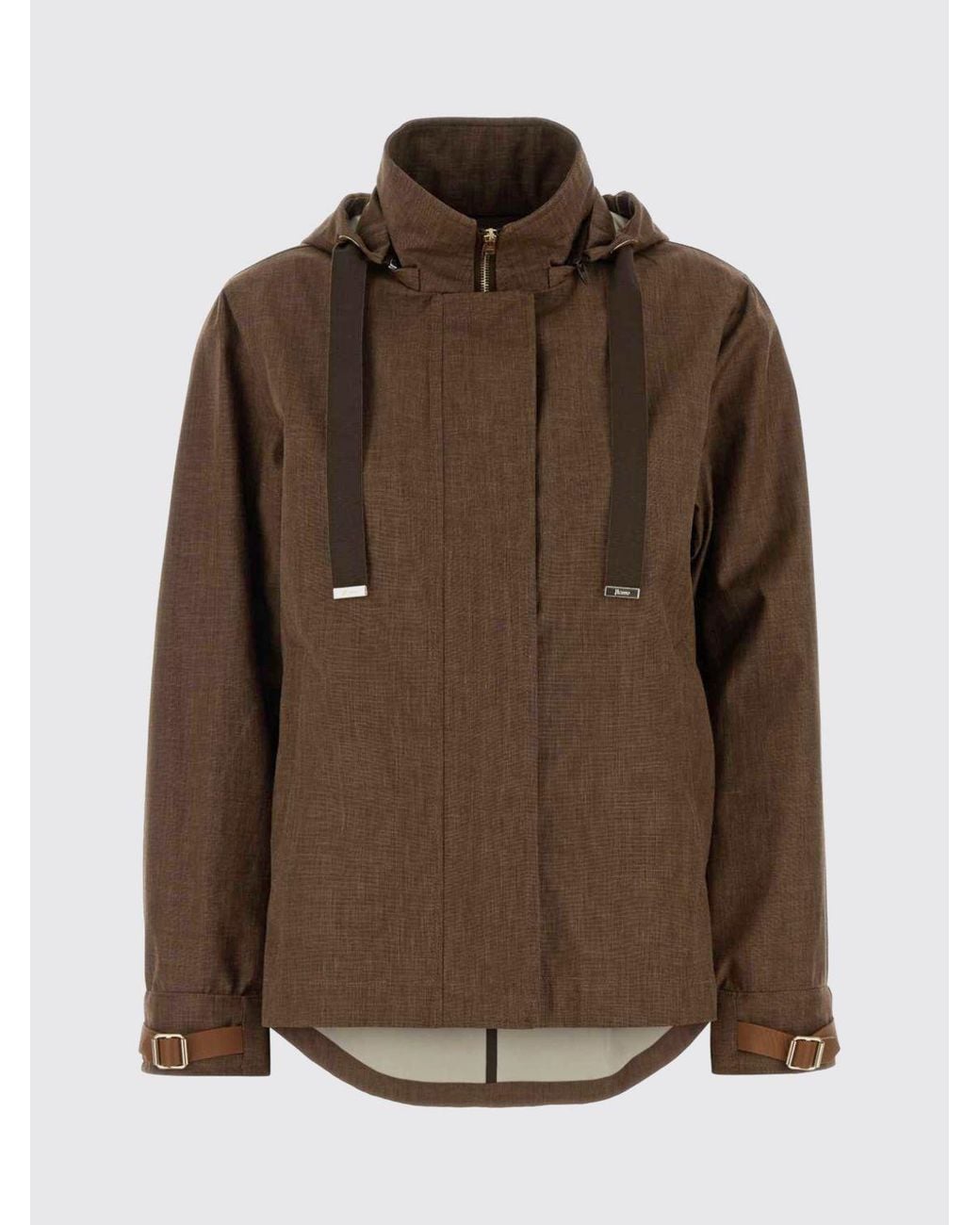 Herno Brown Relaxed Fit Cropped Windbreaker