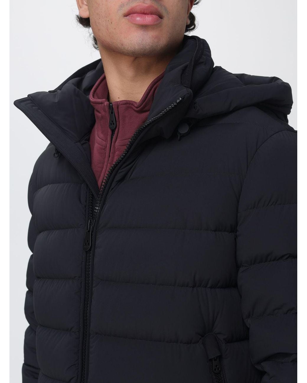 Peuterey Blue Boggs Quilted Nylon Hooded Down Jacket for men