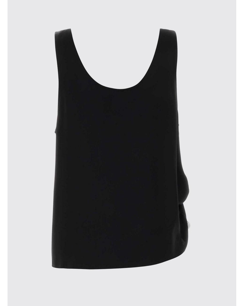 GIUSEPPE DI MORABITO Black Off-Shoulder Top With A Square Neckline And Piercing Detail