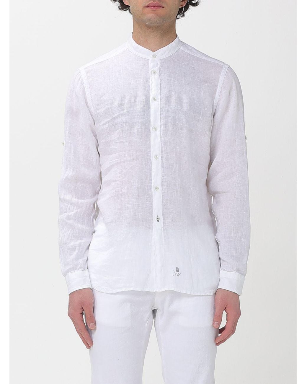 Mason's White Casual Linen Shirt for men