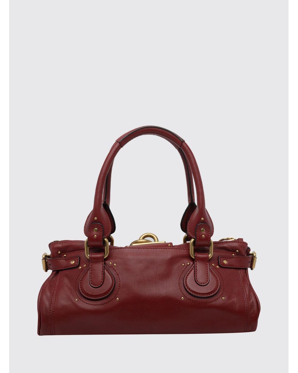 Chloé Red ChloÉ Paddington Calfskin Shoulder Bag With Iconic Padlock